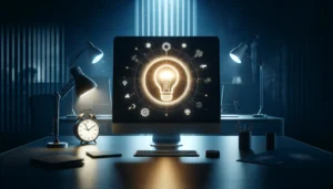 Image of a computer showing a lightbulb