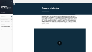 Articulate Rise module on customer challenges with a video placeholder.
