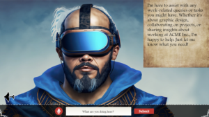 Screenshot of an AI generated futuristic man from the onboarding demo