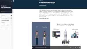 Articulate Rise interactive content highlighting IT and security challenges to managing risk.