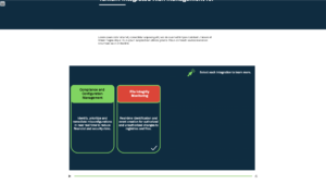 Articulate Rise interactive compliance and configuration management module with user-selectable options.