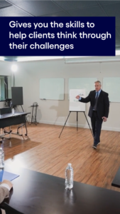 Salesperson presenting skills in a YouTube Short about client challenges.