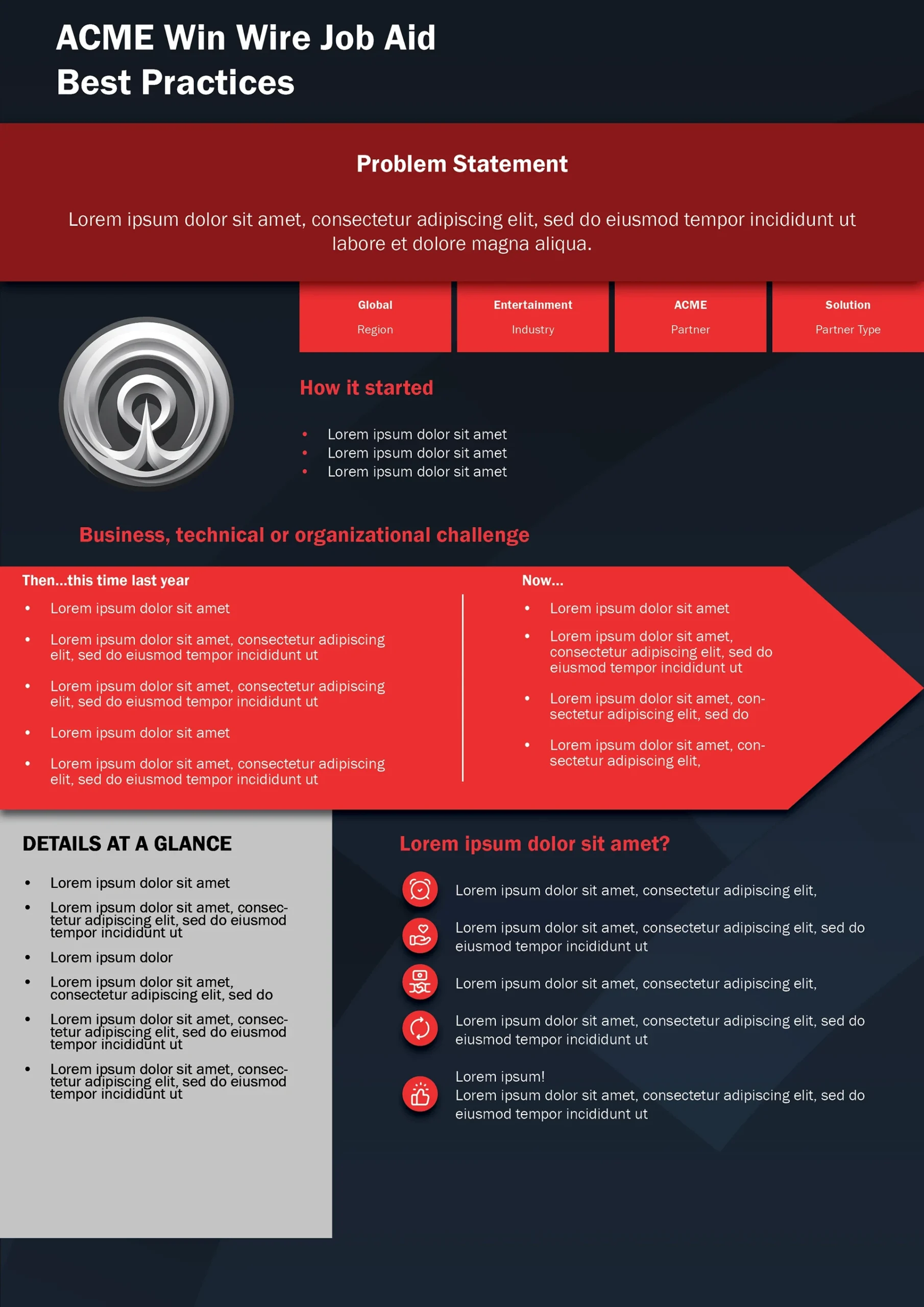 Red and black infographic explaining objection-handling steps, decision flow, and rebuttal frameworks.