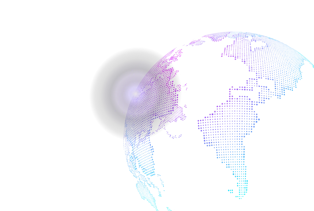 Stylized globe with illuminated cities highlighting global accessibility and overnight eLearning development service.