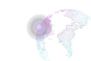 Stylized globe with illuminated cities highlighting global accessibility and overnight eLearning development service.