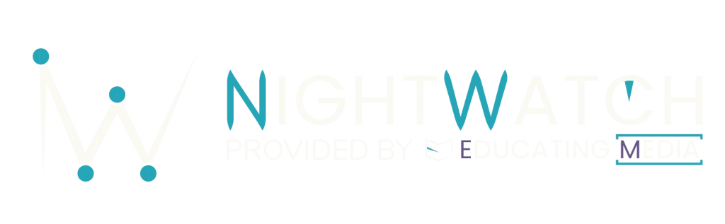 Nightwatch landing page header featuring logo and tagline for rapid eLearning development and next-day training delivery.