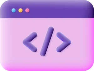 Code symbol icon representing SCORM-compliant and LMS-ready custom eLearning content