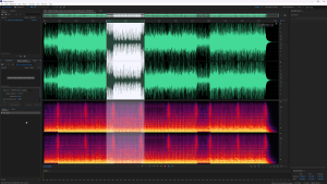 Waveform and spectral view showing voiceover and audio polish for animated product tutorial videos and training content