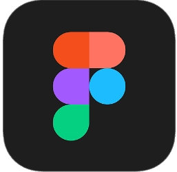 Figma logo with layered shapes, representing UI/UX design, wireframing, and collaborative prototyping for learning platforms and interfaces.