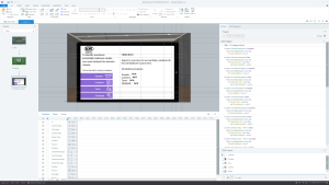 Articulate Storyline interface showing simulation logic and triggers for a phishing awareness course.